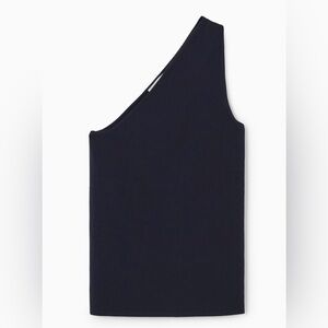 COS One-Shoulder Black Tank Top